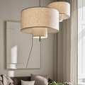 Modern Fabric Shade Pendant Lights Cylinder Shape
